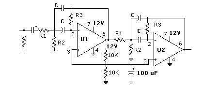 multiple feedback band pass (MFBP) as an active band pass filter